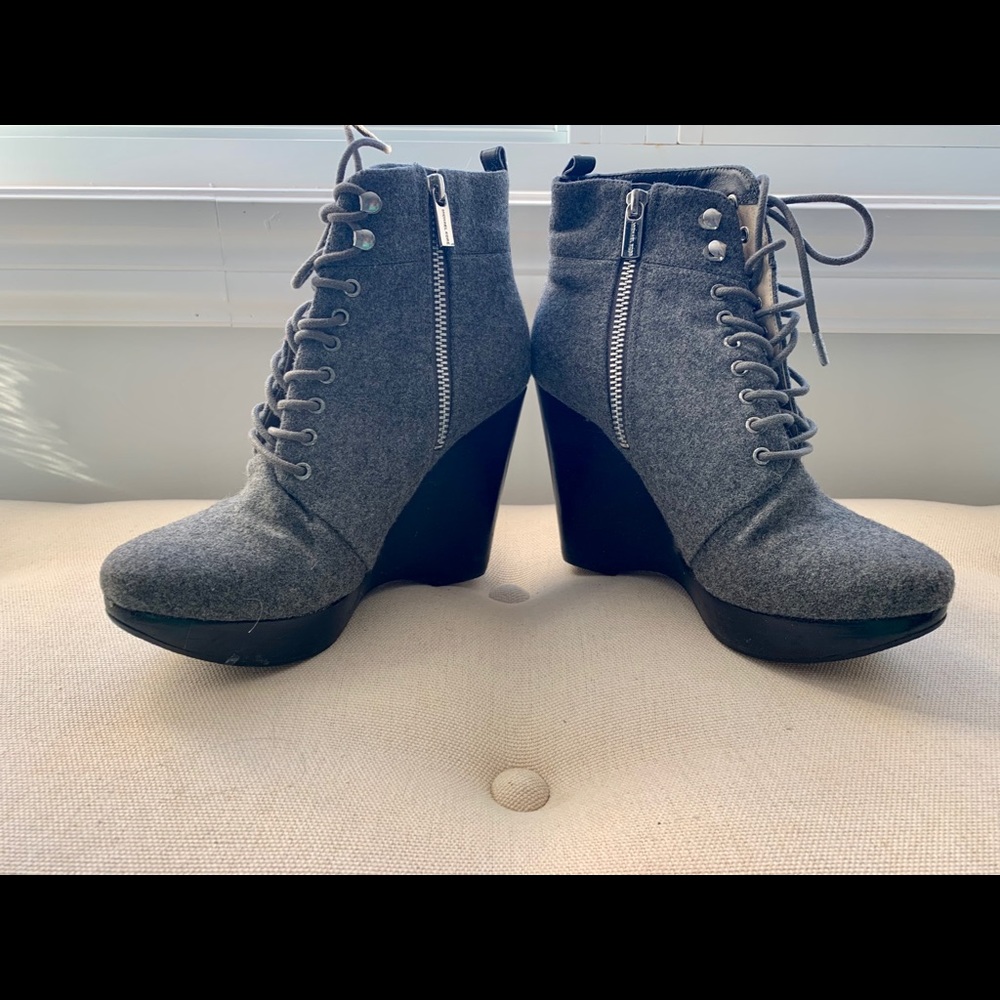 Michael Kors Suede Gray Laced-up Booties